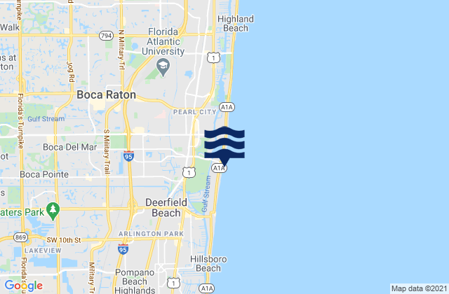 Karte der Gezeiten Boca Raton Inlet, United States