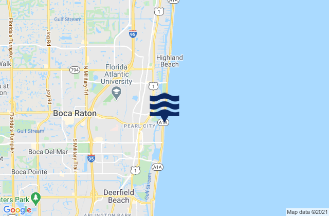 Karte der Gezeiten Boca Raton, United States