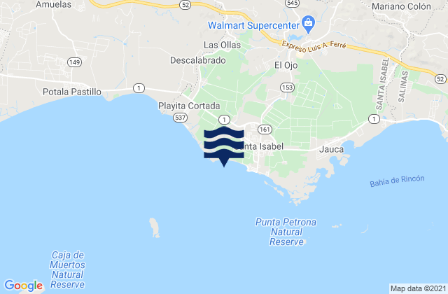 Karte der Gezeiten Boca Velázquez Barrio, Puerto Rico