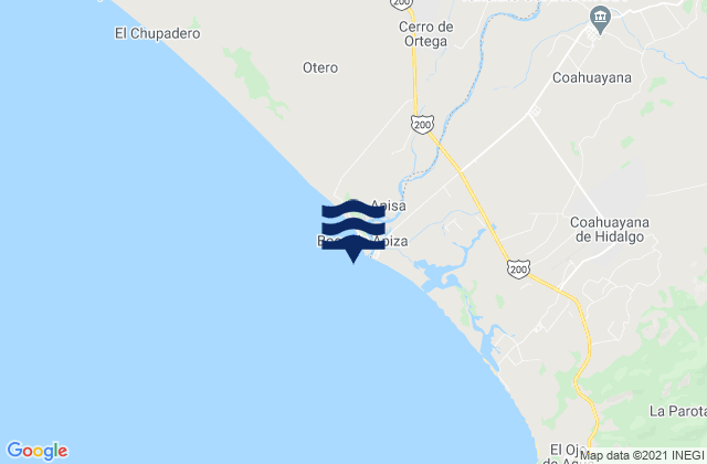 Karte der Gezeiten Boca de Apisa, Mexico