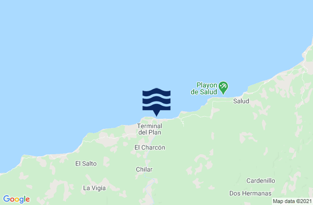 Karte der Gezeiten Boca de Río Indio, Panama