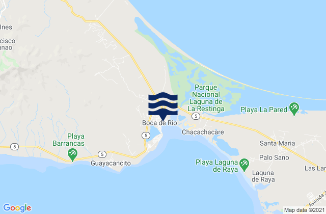 Karte der Gezeiten Boca de Río, Venezuela