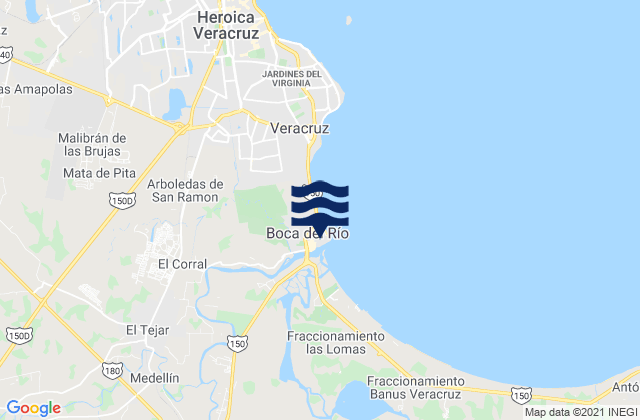 Karte der Gezeiten Boca del Rio, Mexico