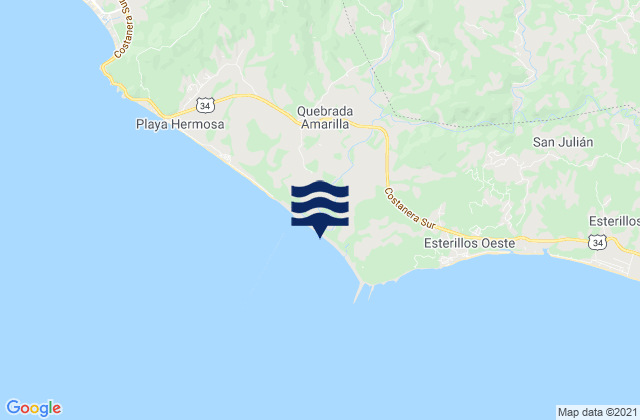 Karte der Gezeiten Boca del Río Tusubres, Costa Rica