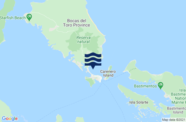 Karte der Gezeiten Bocas del Toro, Panama