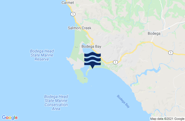 Karte der Gezeiten Bodega Bay, United States