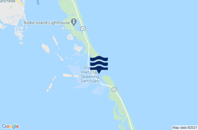 Karte der Gezeiten Bodie Island-Pea Island, United States