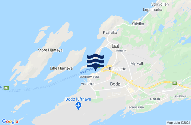 Karte der Gezeiten Bodø, Norway