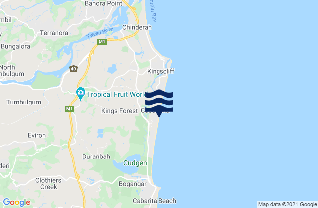 Karte der Gezeiten Bogangar Beach, Australia