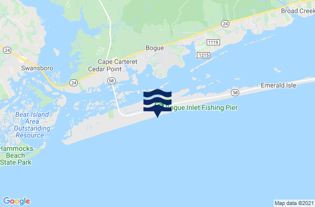 Karte der Gezeiten Bogue Pier, United States