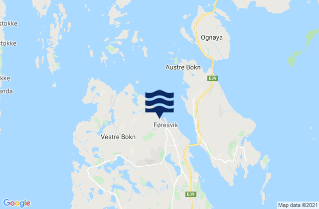 Karte der Gezeiten Bokn, Norway