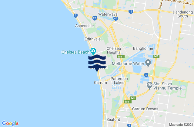 Karte der Gezeiten Bonbeach, Australia