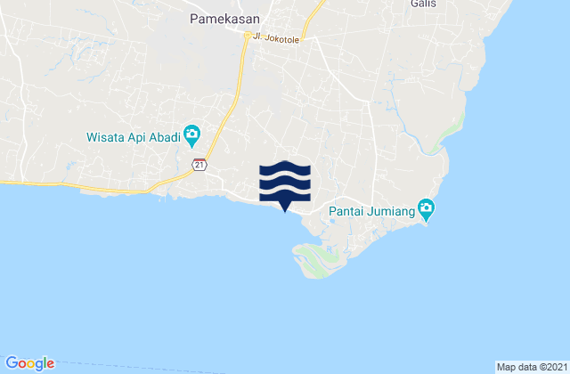 Karte der Gezeiten Bong, Indonesia