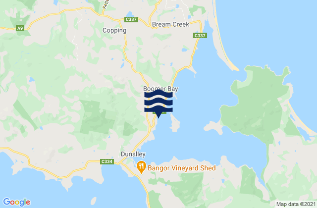 Karte der Gezeiten Boomer Bay, Australia
