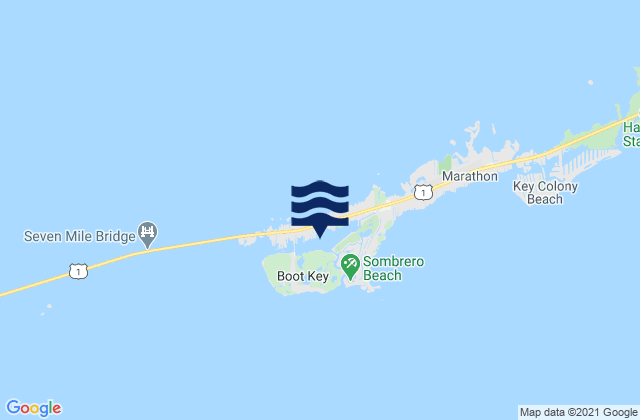 Karte der Gezeiten Boot Key Harbor, United States