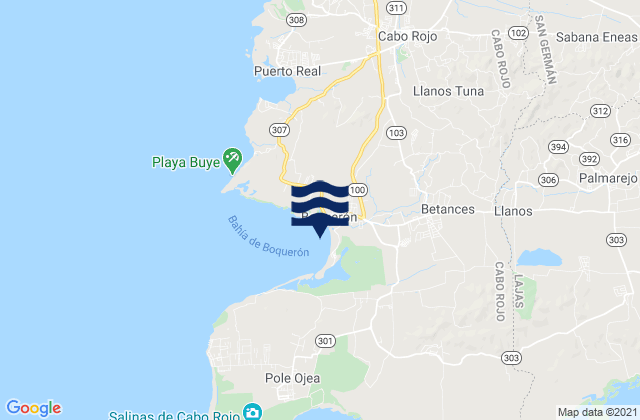 Karte der Gezeiten Boquerón, Puerto Rico