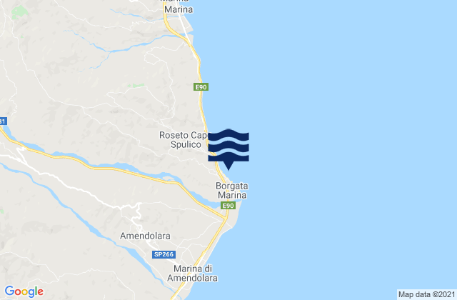 Karte der Gezeiten Borgata Marina, Italy