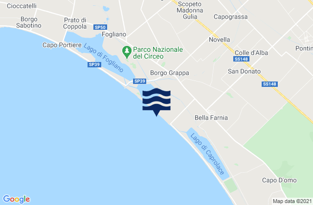 Karte der Gezeiten Borgo Grappa, Italy