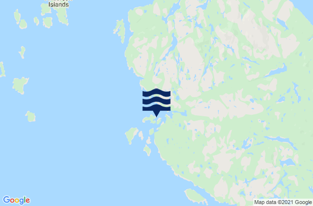 Karte der Gezeiten Borrowman Bay, Canada