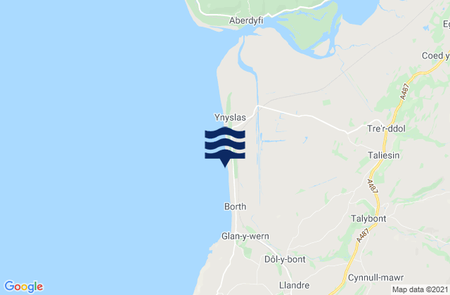 Karte der Gezeiten Borth / Ynyslas, United Kingdom