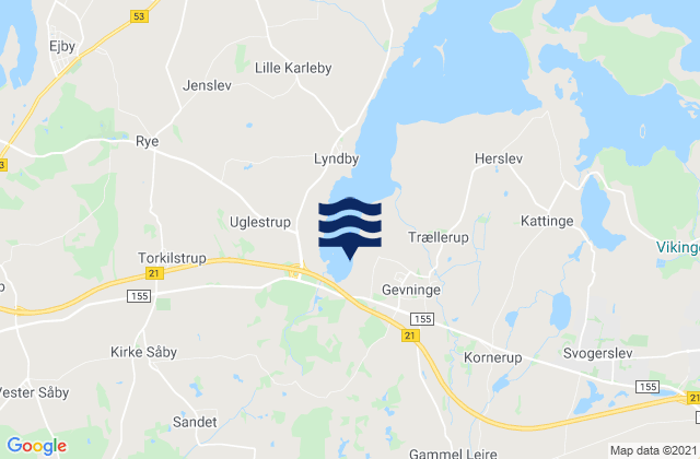Karte der Gezeiten Borup, Denmark