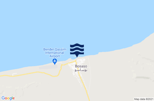 Karte der Gezeiten Bosaso Port, Somalia