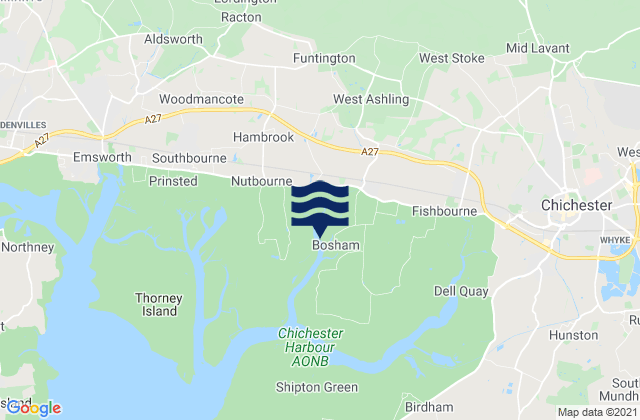 Karte der Gezeiten Bosham Harbour Beach, United Kingdom