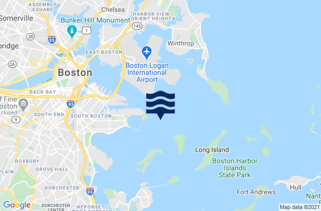 Karte der Gezeiten Boston Channel Light No.5, United States