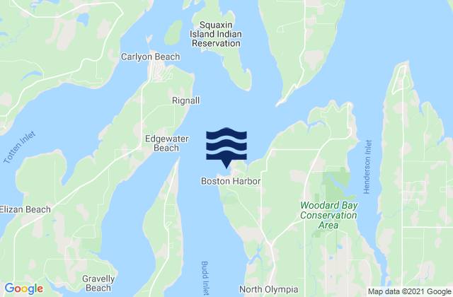 Karte der Gezeiten Boston Harbor (Budd Inlet), United States