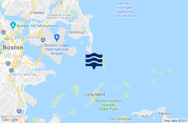 Karte der Gezeiten Boston Harbor, United States