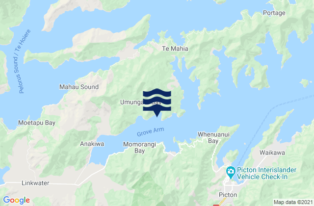 Karte der Gezeiten Bottle Bay, New Zealand