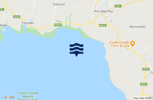 Karte der Gezeiten Bouchier Channel, Australia