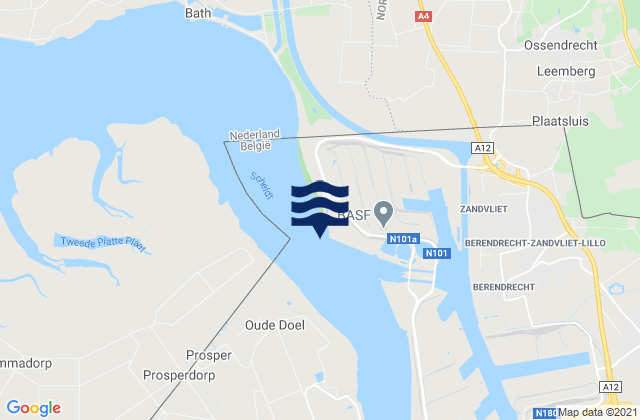 Karte der Gezeiten Boudewijnsluis, Belgium