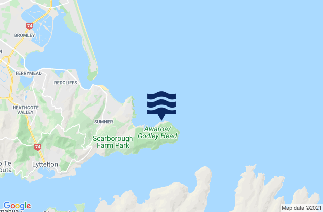 Karte der Gezeiten Boulder Bay, New Zealand