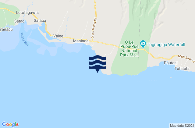 Karte der Gezeiten Boulders, Samoa