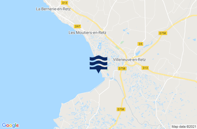 Karte der Gezeiten Bourgneuf-en-Retz, France