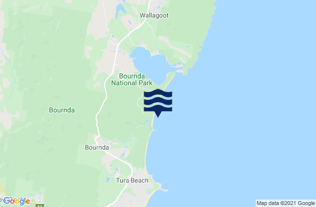 Karte der Gezeiten Bournda Beach, Australia