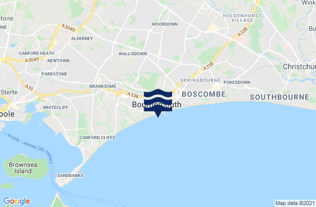 Karte der Gezeiten Bournemouth, United Kingdom
