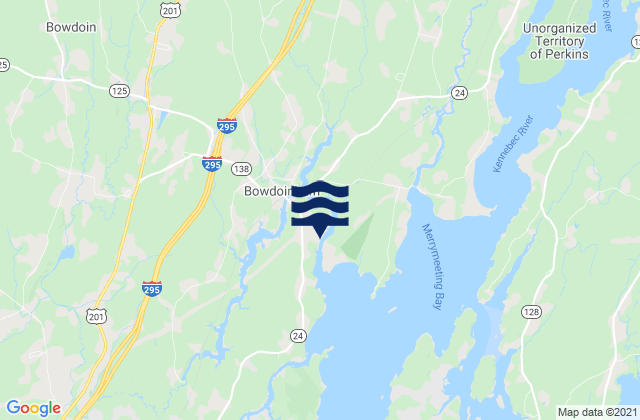 Karte der Gezeiten Bowdoinham Cathance River, United States