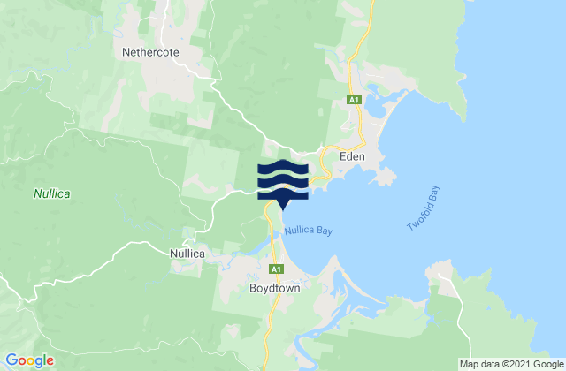 Karte der Gezeiten Boydtown Beach, Australia