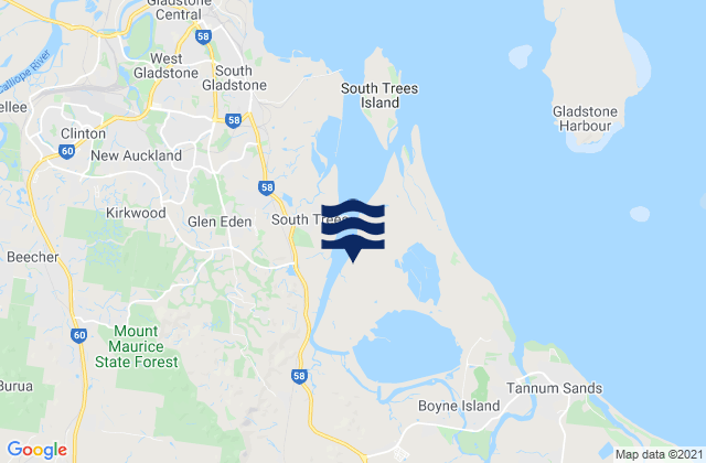 Karte der Gezeiten Boyne Island, Australia