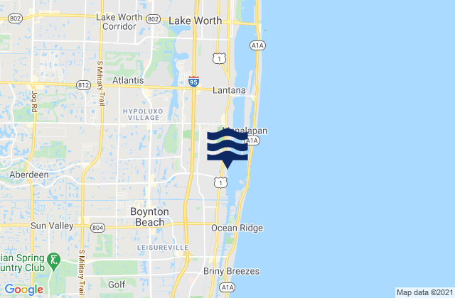Karte der Gezeiten Boynton Tortuga Beach, United States