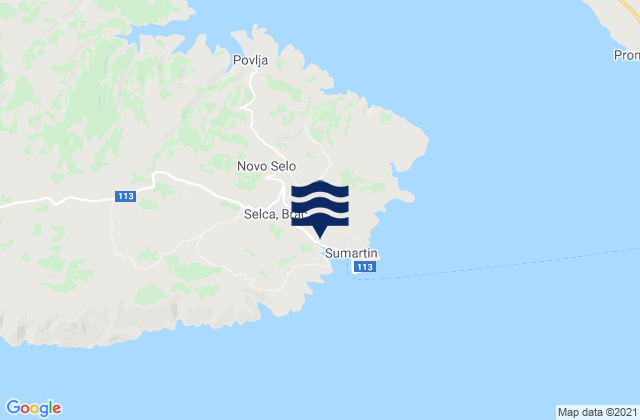 Karte der Gezeiten Brac Island, Croatia