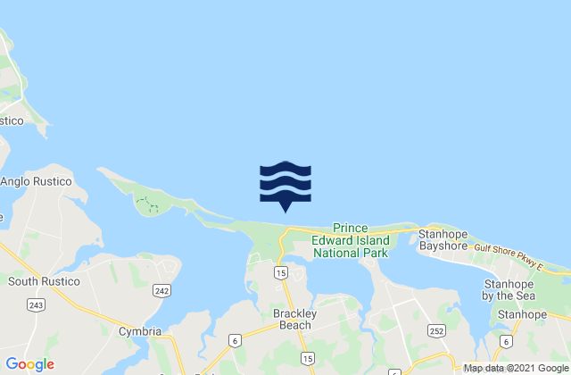 Karte der Gezeiten Brackley Beach, Canada