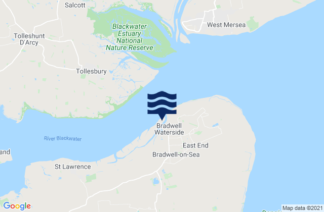 Karte der Gezeiten Bradwell Waterside, United Kingdom