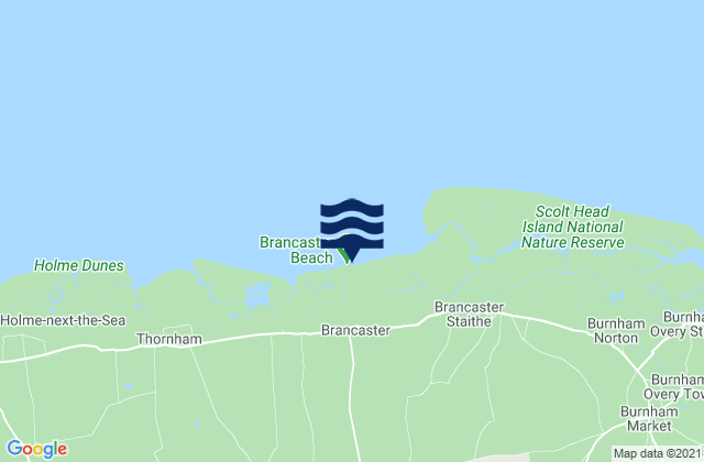 Karte der Gezeiten Brancaster Beach, United Kingdom