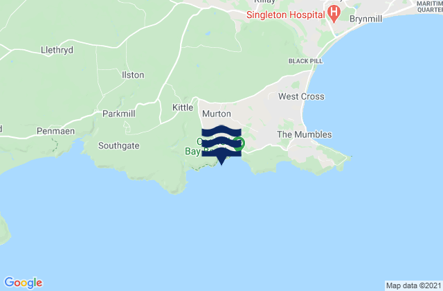 Karte der Gezeiten Brandy Cove Beach, United Kingdom