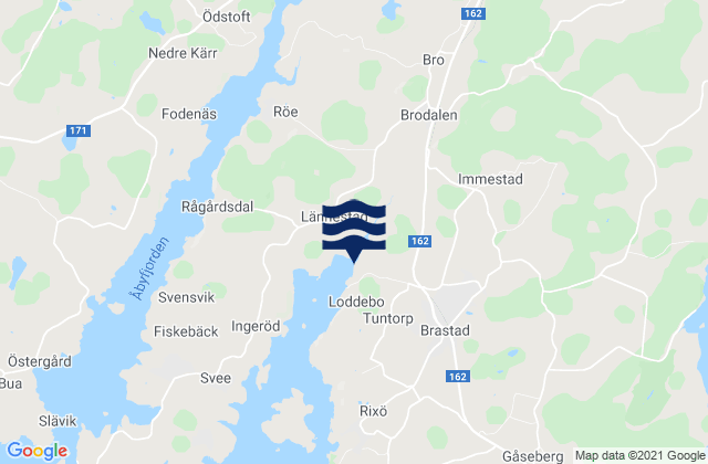 Karte der Gezeiten Brastad, Sweden