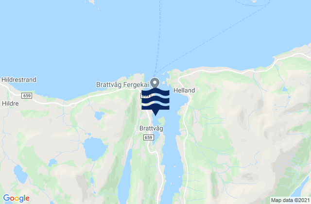 Karte der Gezeiten Brattvåg, Norway