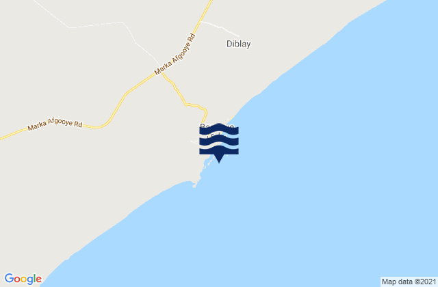 Karte der Gezeiten Brava, Somalia